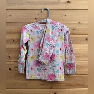 Birdie Bean Size 3T Bamboo Colorful Flower Long Sleeve Pajama Set